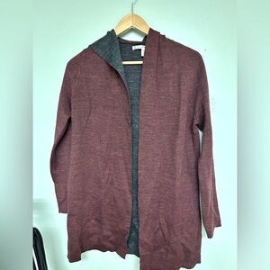 Maroon Hooded Cardigan
